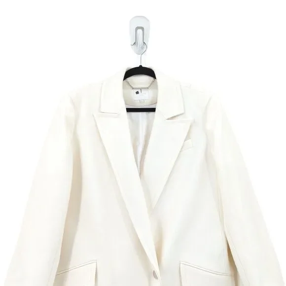 Ted Baker Women 5 US 10 12 Gemmia Coat White Wool Cashmere Single Breasted FLAW